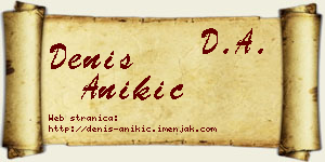 Denis Anikić vizit kartica